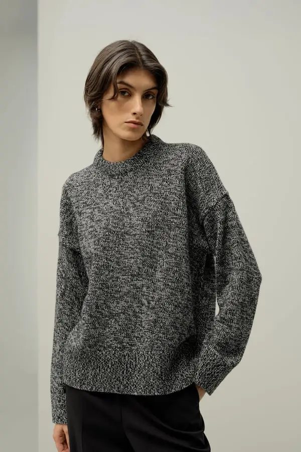 Maglia Oversize Lana-Cashmere 70/30 Trama Melange - Calore e Stile
