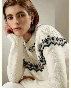 Maglieria Lana Donna Stile Corto 70% Lana, 30% Cashmere Naturalmente Antibatterico Semplice Ma Raffinato Fair Isle