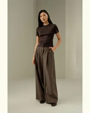 Maglietta In Seta Femmina Miglior Elasticità Silk Jersey Ecologico E Non Tossico Resiste Durante Tutte Le Stagioni Cacao