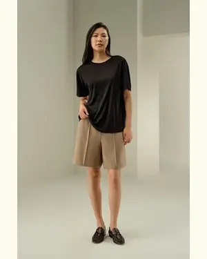 Maglietta Seta Femmina Jersey Di Seta Temperatura Regolabile Resiste Durante Tutte Le Stagioni Nero