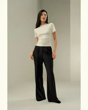 Maglietta Seta Femmina Miglior Elasticità Silk Jersey Super Morbido Resiste Durante Tutte Le Stagioni Giglio Bianco