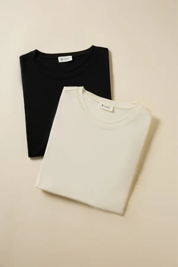 Lilysilk Maglia Aderente Elegante Nero e Bianco