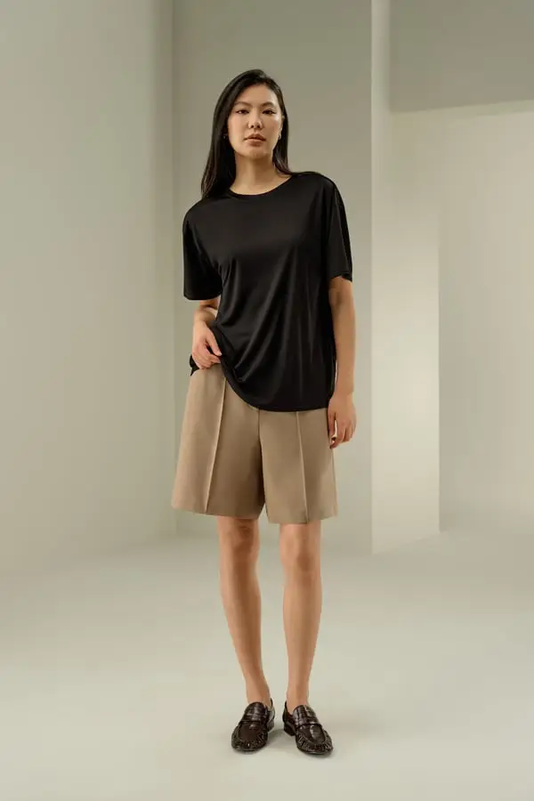 Lilysilk Magliette Donna Seta Nero Super Morbido