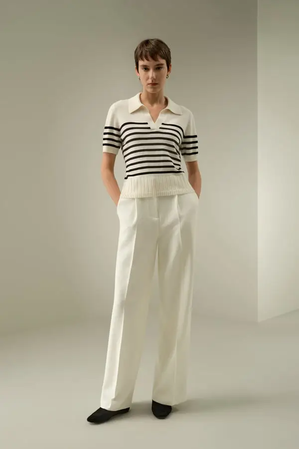 Maglione Cashmere a Strisce Nero - Morbido e Leggero per un Look Elegante Nero a strisce