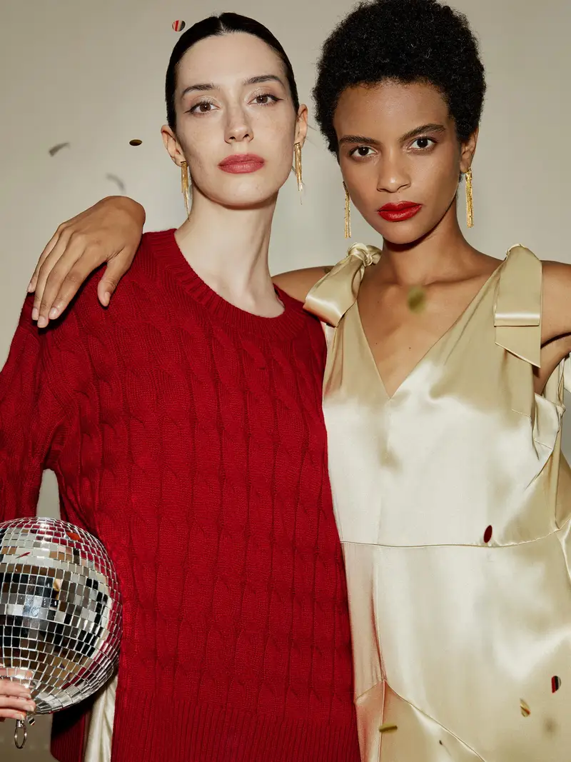 Maglione Di Lana Rosso Stile Casual Con Spalle Scese 100% Lana Merino Ultra Fine Incredibilmente Morbido E Caldo