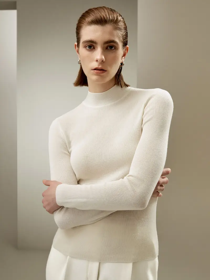 Maglioni Cashmere Maglia Con Scollo Alla Francesemaglia Di Seta Maglia Di Seta Leggermente Elastica Leggera E Resistente Alle Rughe Bianco