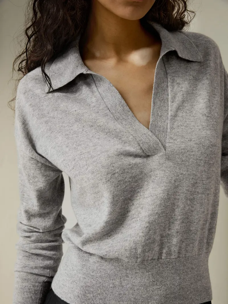 Maglioni Cashmere Violetto Pastello Scollo A V, Base Universale Raffinata 100% Cashmere Facile Da Abbinare Per Tutte Le Occasioni