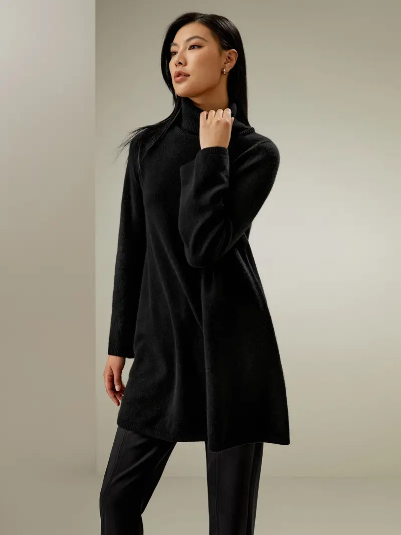 Maglioni Di Cashmere Donna Silhouette Oversize100% Puro Cashmere 100% Puro Cashmere Può Essere Provato Facile Da Abbinare Nero