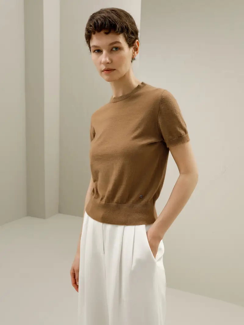 Maglioni Donna Cashmere Indosso Essenziale 100% Cashmere Naturalmente Antibatterico Ecologico E Non Tossico Marrone Scuro