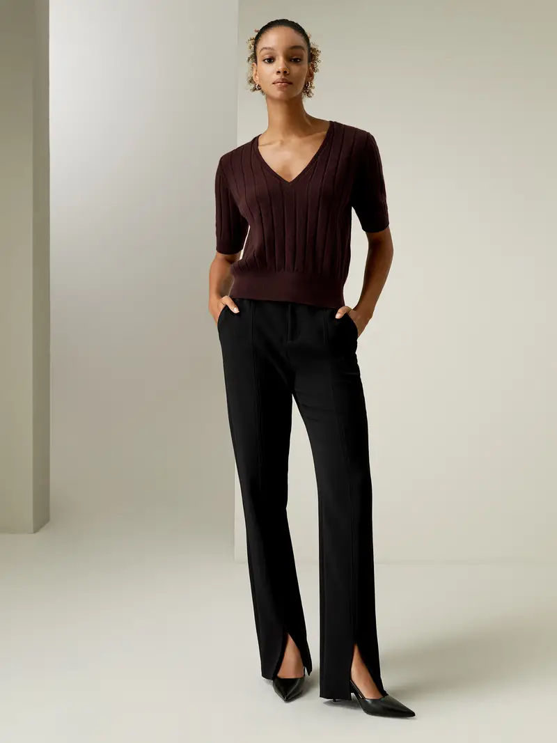 Maglioni In Cashmere Donna Scollo A Vper Tutte Le Stagionicachemire Cachemire Ipoallergenico Facile Da Abbinare Legno Di Frutta