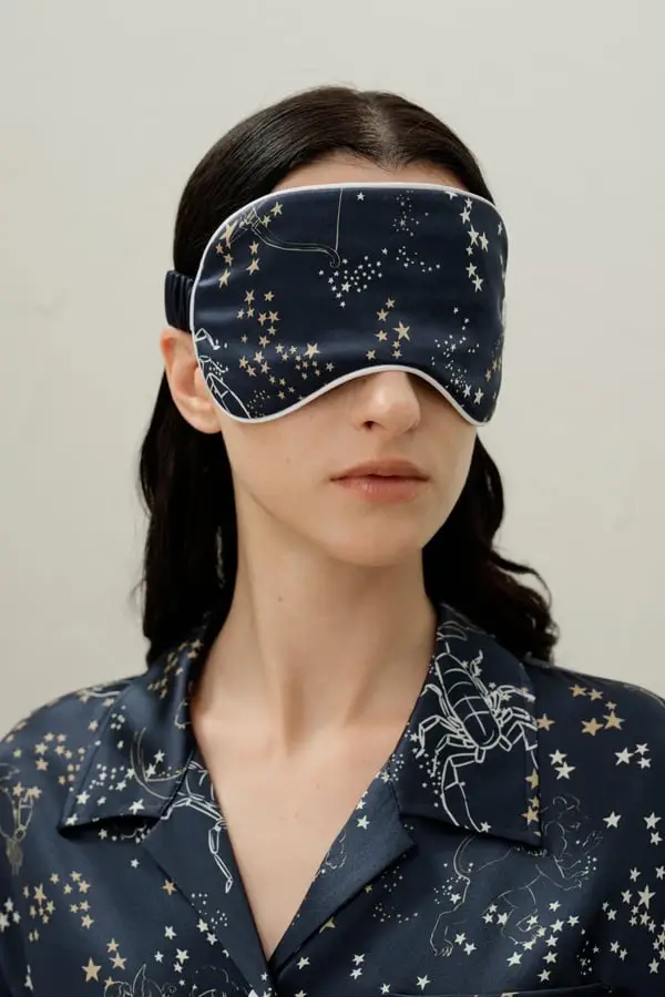 Maschera Occhi Seta Scorpione, Traspirante Antirughe, Idratazione