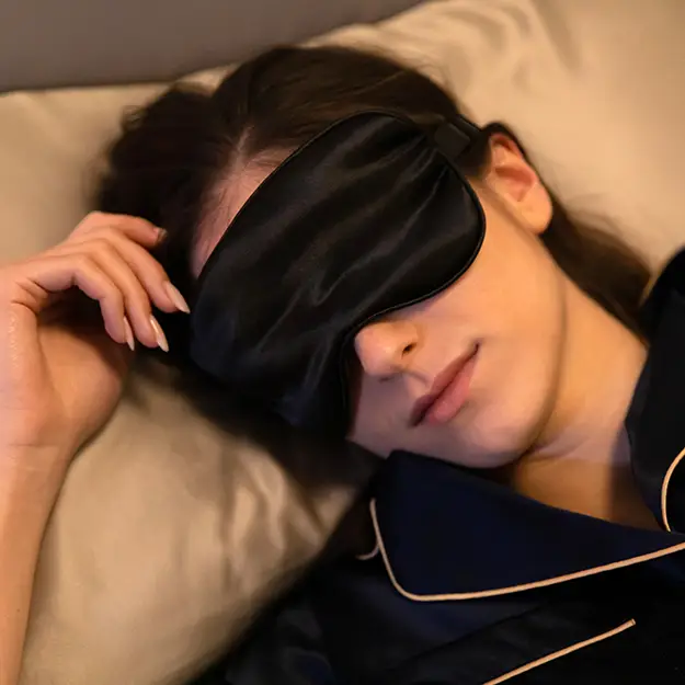 Maschera Per Gli Occhi In Seta Ideale Per Dormire Nero