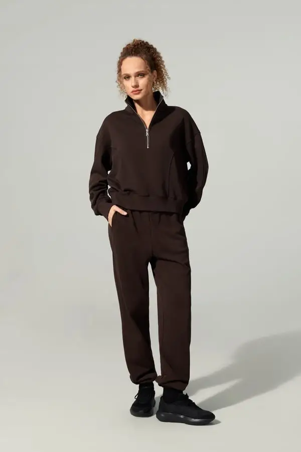 Mezza Zip Heirloom '89 Espresso - Morbido SILKERRY Traspirante e Ipoallergenico