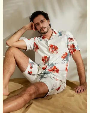 Pantaloncini Da Uomo Uomo Hawaiani Con Ibisco Cintura Elastica Per Le Persone Allergiche Traspirante Superleggero Stampa Ibisco