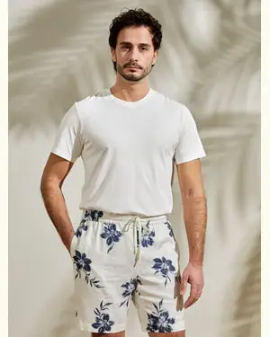 Pantaloncini Da Uomo Uomo Tecnica Di Tessitura Jacquard Pura Seta Per Le Persone Allergiche Traspirante Superleggero Stampa Giglio