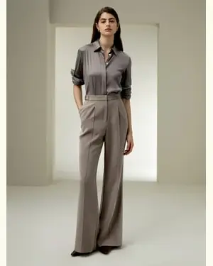 Pantaloni Di Seta Donna Modellando Le Gambe100% Lussuosa Seta 100% Lussuosa Seta Leggera E Resistente Alle Rughe Argilla