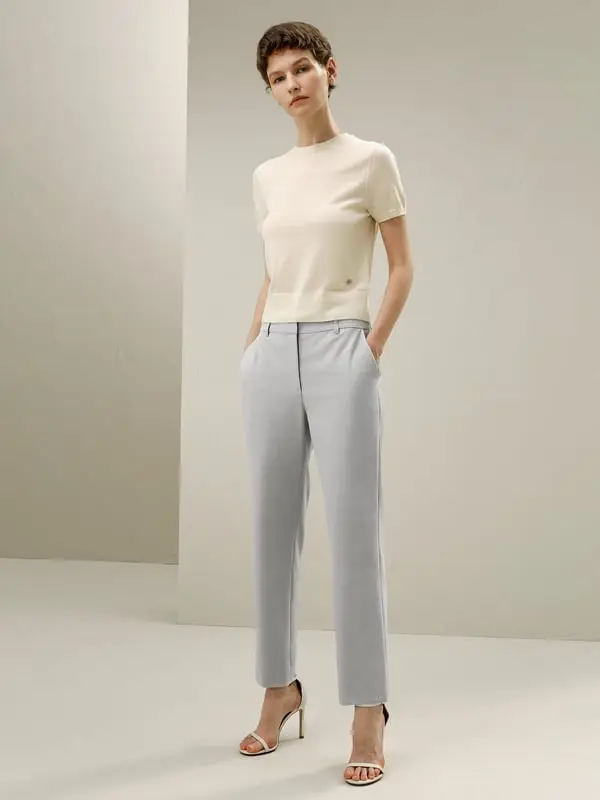 Pantaloni Dolce Vita Galaxy-Gray N10 Lana Merino Eleganti Confortevoli Grigio Galassia