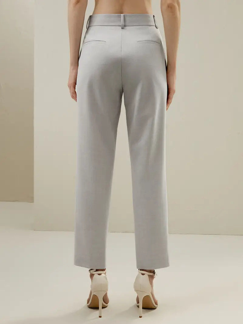 Pantaloni In Seta Donna Pantaloni Elastici E Confortevoli Lana Merino Confort Di Lusso E Vestibilità Fluid Grigio