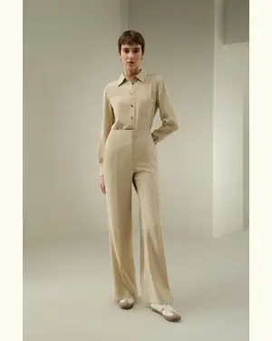 Pantaloni In Seta Femmina Resistente Alle Pieghe Pura Seta Confort Di Lusso E Vestibilità Fluid Dura Più A Lungo Ed Duna