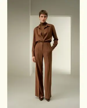 Pantaloni In Seta Femmina Resistente Alle Pieghe Pura Seta Confort Di Lusso E Vestibilità Fluid Dura Più A Lungo Ed Espresso