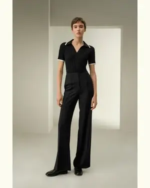 Pantaloni In Seta Femmina Resistente Alle Pieghe Pura Seta Confort Di Lusso E Vestibilità Fluid Dura Più A Lungo Ed Nero