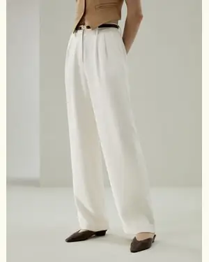 Pantaloni Larghi Seta Vestibilità Larga100% Seta 100% Seta Disponibile In Bianco Fumo Piccola