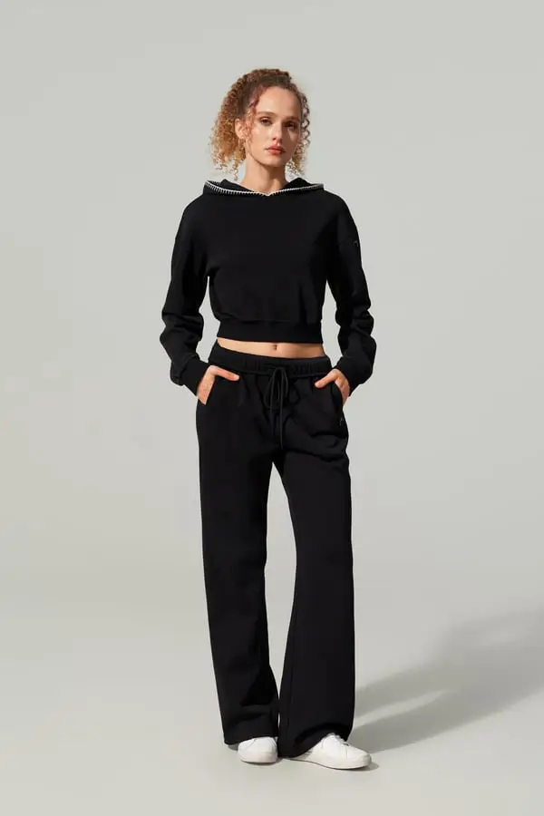 Pantaloni Sportivi Stride Seamflow Donna Neri - Traspiranti in SILKERRY con Vita Elastica e Taglio Dritto Nero