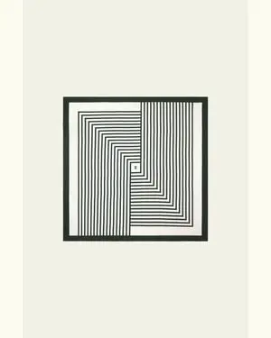 Sciarpa Con Motivo Mid-Century Crêpe De Chine Di Seta A Doppio Strato Crêpe De Chine Di Seta A Doppio Strato Giglio Bianco