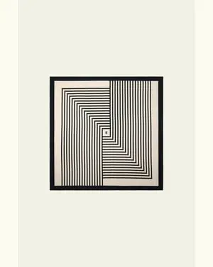 Sciarpa Di Seta Con Motivo Mid-Century Crêpe De Chine Di Seta A Doppio Strato Crêpe De Chine Di Seta A Doppio Strato Cammello