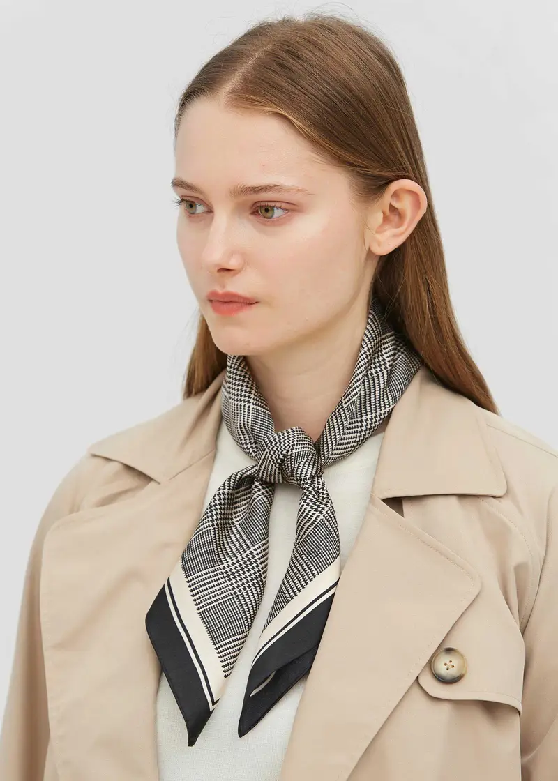 Sciarpa Di Seta IT Donna Morbido Houndstooth