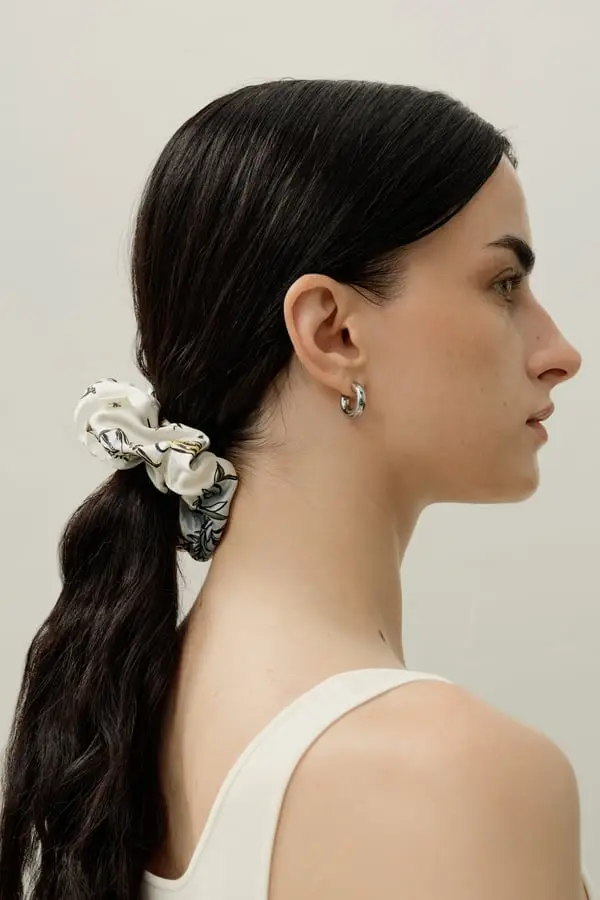 Scrunchie Seta Bilancia Zodiacale - Delicato sui Capelli, Senza Piega