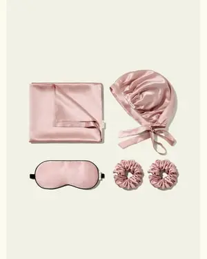 Set Da Sonno In Seta Di Lusso - Perfetto Set Regalo Rosa Rosato X 75Cm