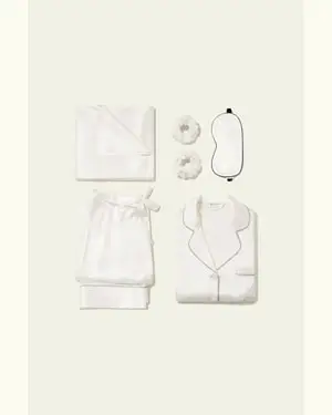 Set Di Autoaccudimento Per Il Sonno In Seta Di Lusso Bianco Naturale