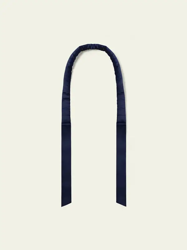 Set Ricci Senza Calore Blu-Marino Seta 100% Anti-Crespo