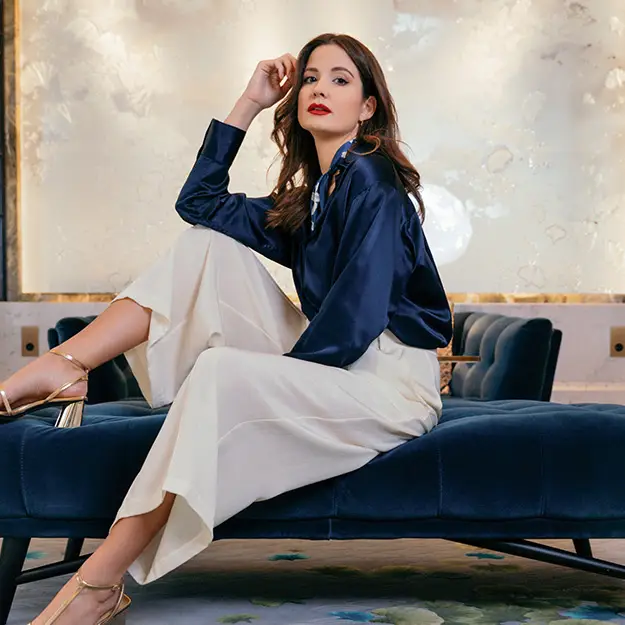 LILYSILK Camicie Donna Blu 2924514