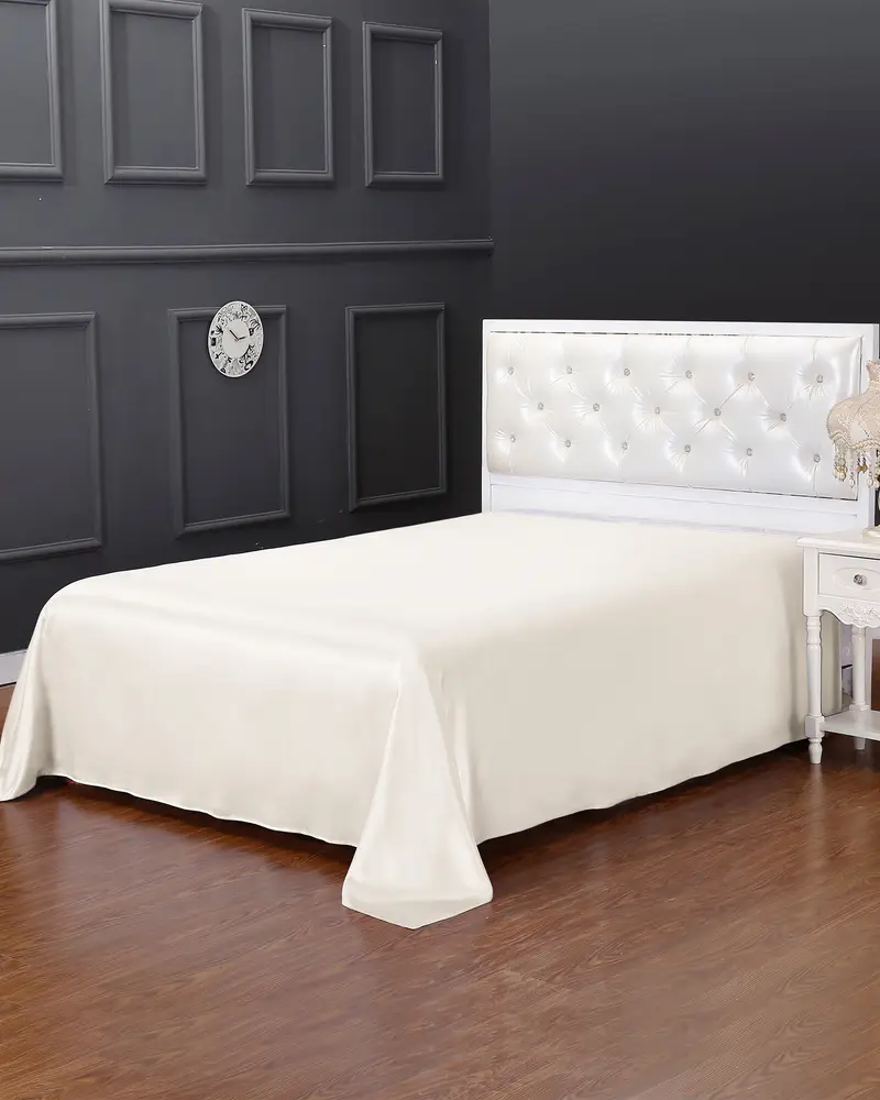 Seta Lenzuola Bianco Senza Cucitura, Tocco Morbido 100% Seta Pura Privo Di Sostanze Chimiche Nocive