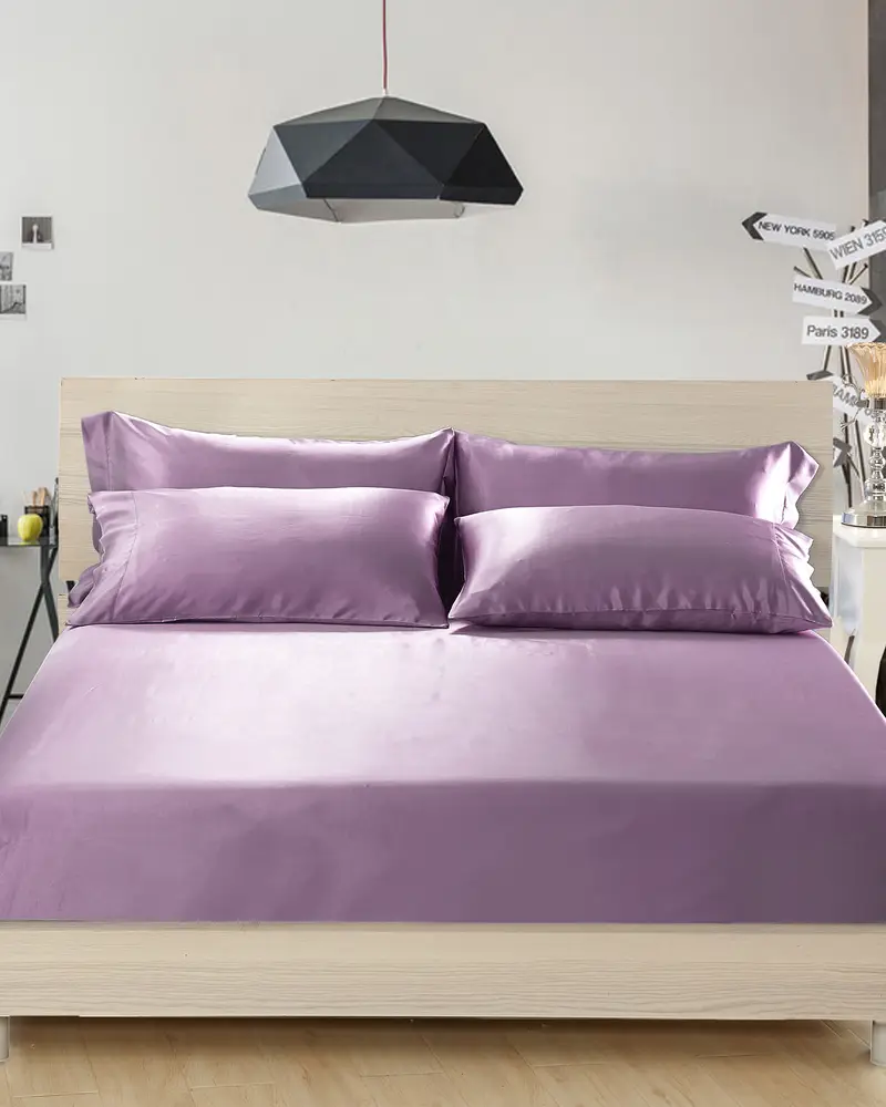 Seta Lenzuola Lavanda Numero Di Filo 750 100% Seta Di Gelso Confortevole E Amichevole Per Le Persone Allergiche
