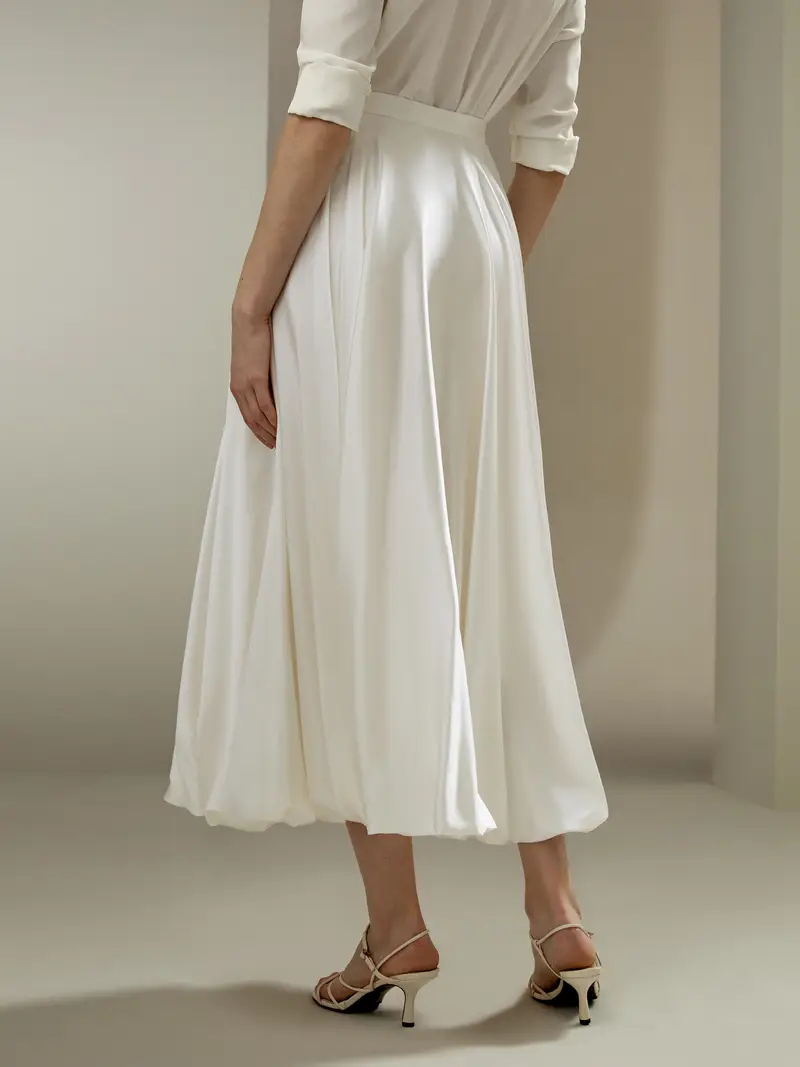 Sottane Di Seta Bianco Naturale Lunghezza Massima, Emisfero A Bolle Seta Pura Privo Di Sostanze Chimiche Nocive