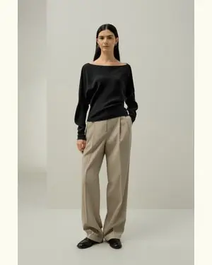 Top Di Seta A Maniche Lunghe Femmina Stile Elegante 100% Seta Di Gelso Leggero E Traspirante Nero