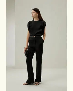 Top In Seta Femmina Senza Maniche Seta Di Gelso Traspirante Superleggero Per Le Persone Allergiche Nero