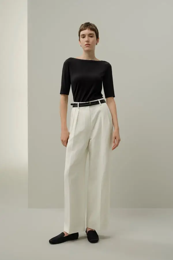 Top Jersey Seta Breeze Nero Elegante, Traspirante e Leggera per Tutti i Giorni