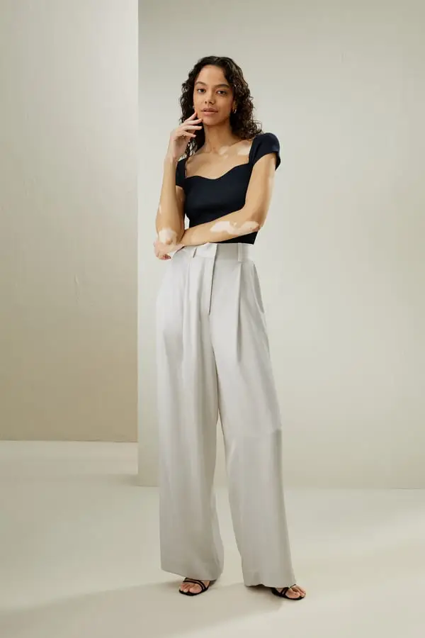 Lilysilk Maglia Blu Marino Maniche a Cappuccio in Seta e Nylon