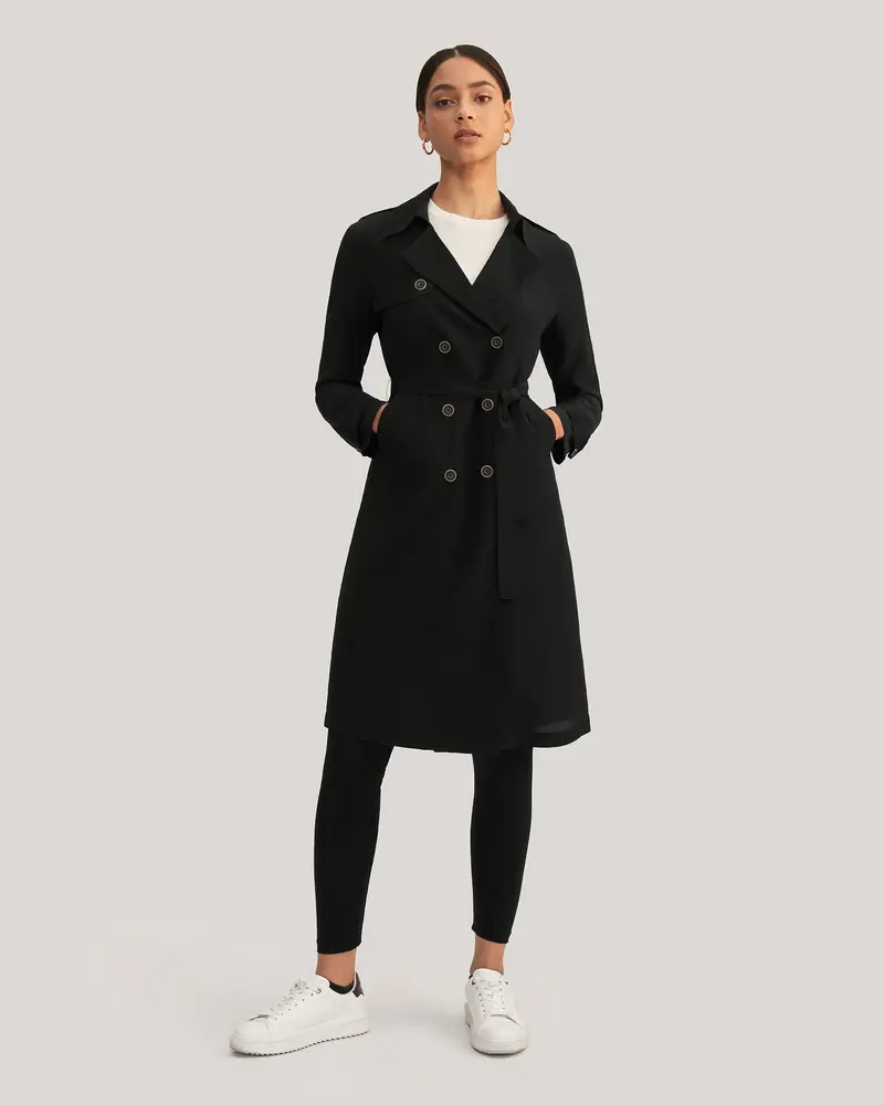 LILYSILK Trench Donna Nero 2927763