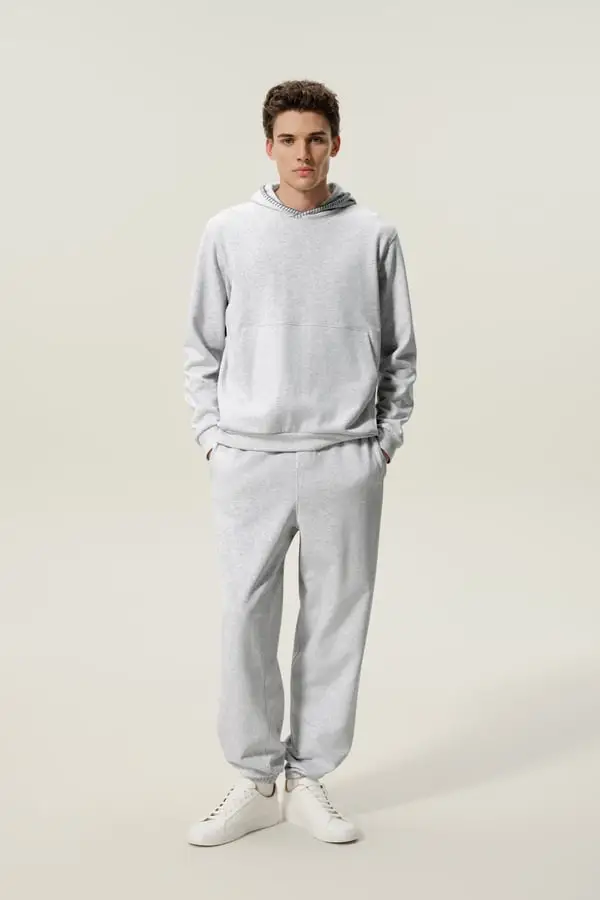 Uomo Pantaloni Tuta in Seta Silkerry Morbidi Jogger Con Tasche Husky