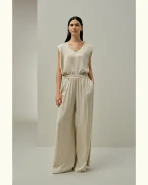 x Melissa Murrell Top In Seta Eleganti Femmina Resistente Alle Grinze Seta Di Gelso Confort Di Lusso E Vestibilità Fluid Champagne