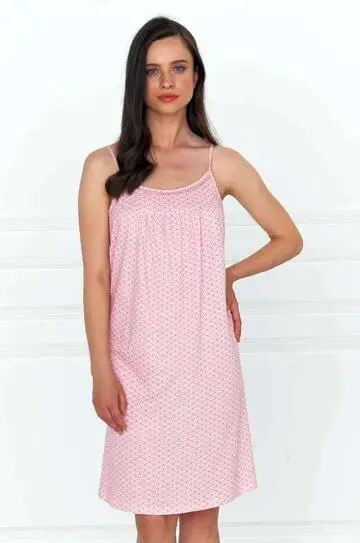 Camicia da notte donna a spalla stretta in jersey di cotone Linclalor 74644