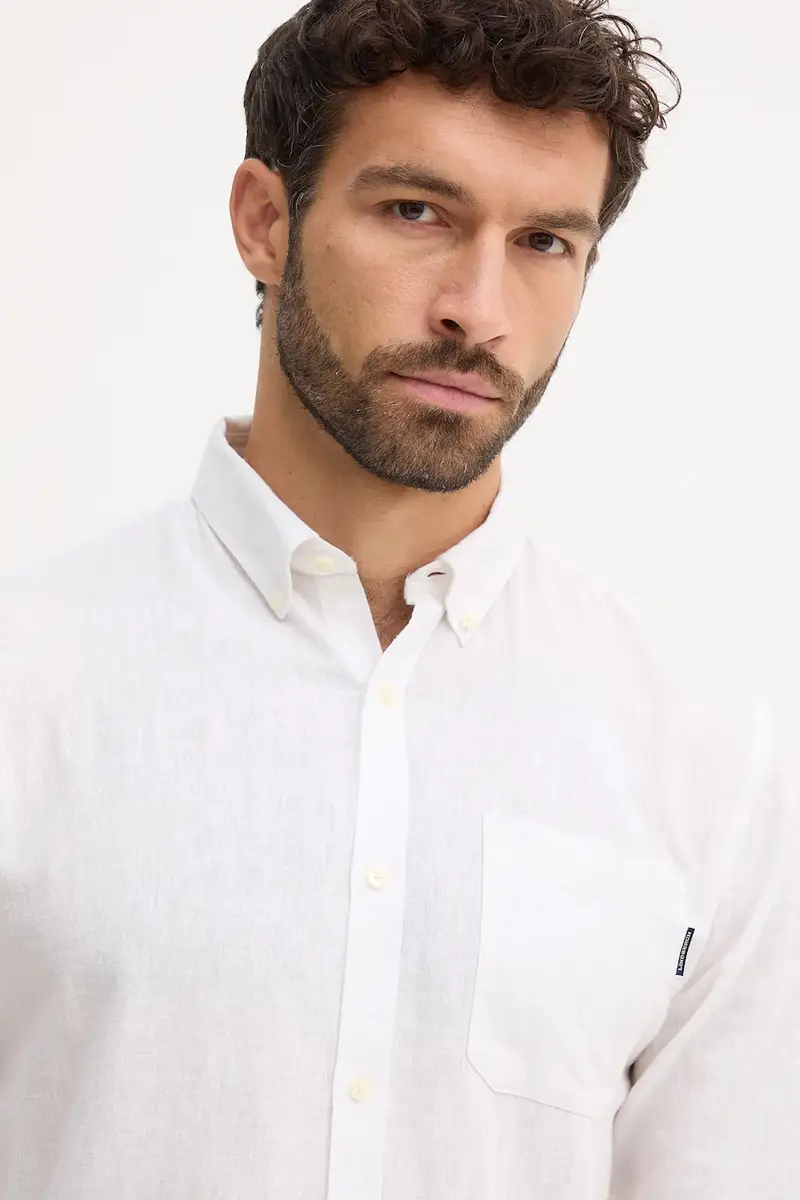 camicia di lino uomo colore verde 30.220276 Bianco miniatura 4