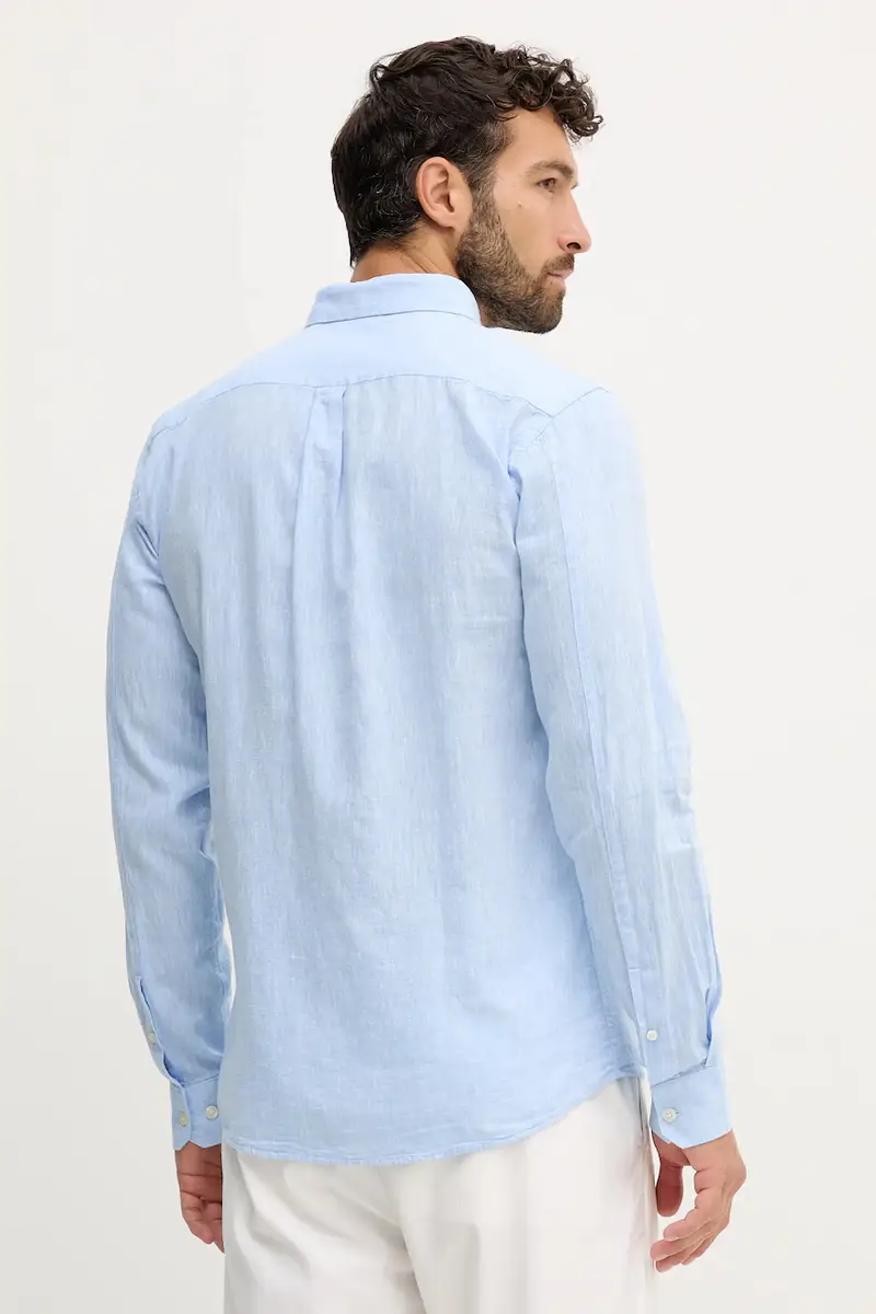 camicia di lino uomo colore verde 30.220276 Blu miniatura 3