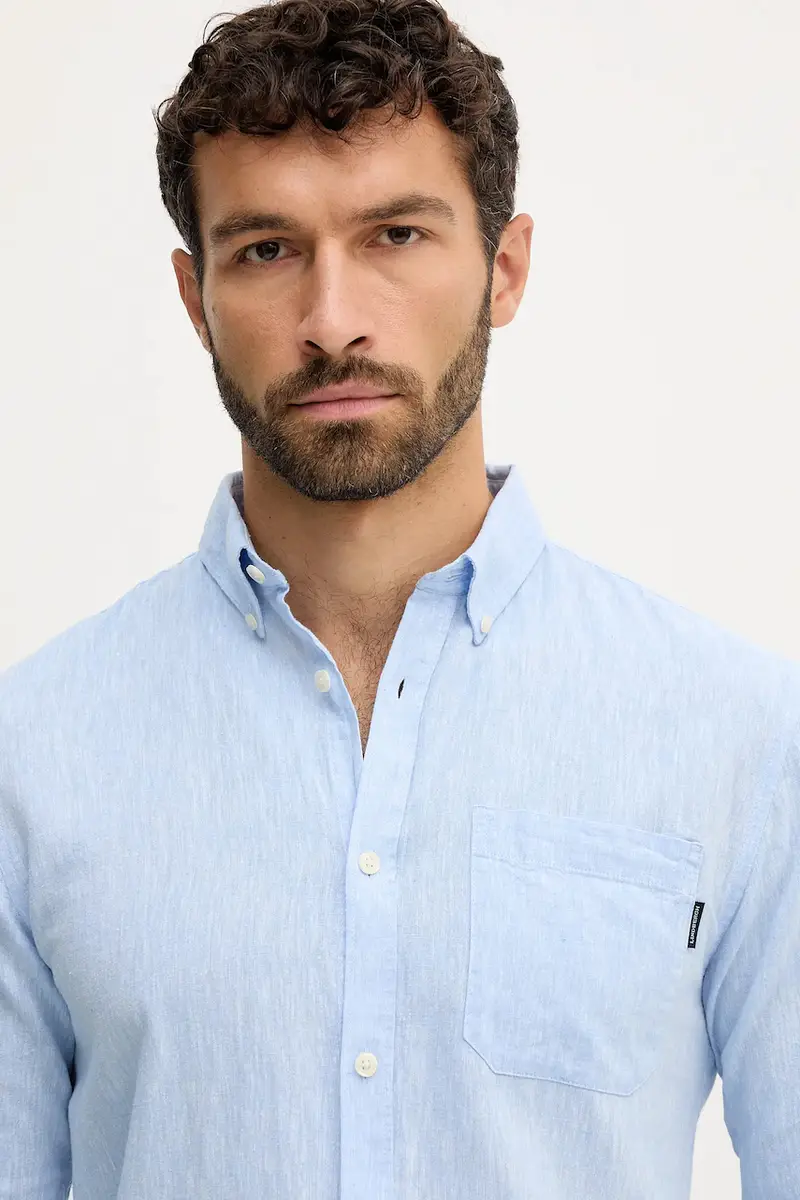 camicia di lino uomo colore verde 30.220276 Blu miniatura 4