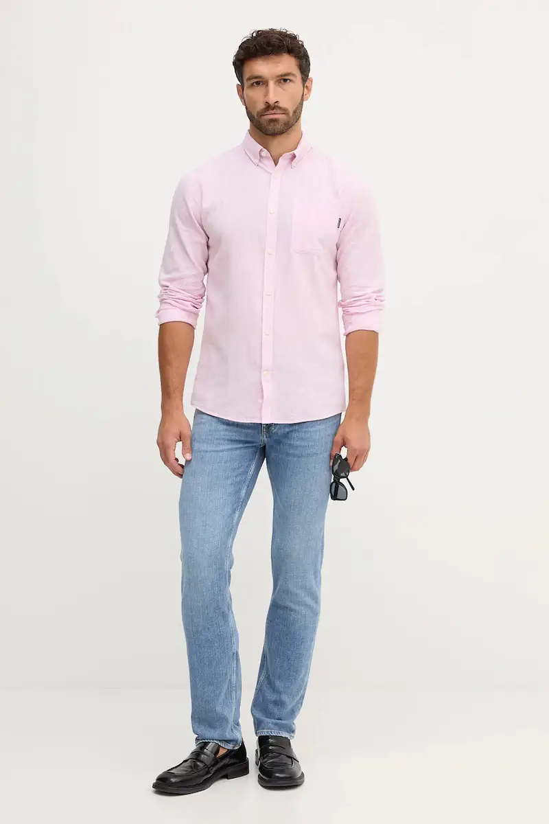 camicia di lino uomo colore verde 30.220276 Rosa miniatura 2